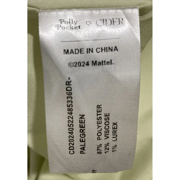 Tweed Polly Pocket X Cider Peace Out Doll Dress Curve 1XL Pale Green Yellow - Picture 8 of 10